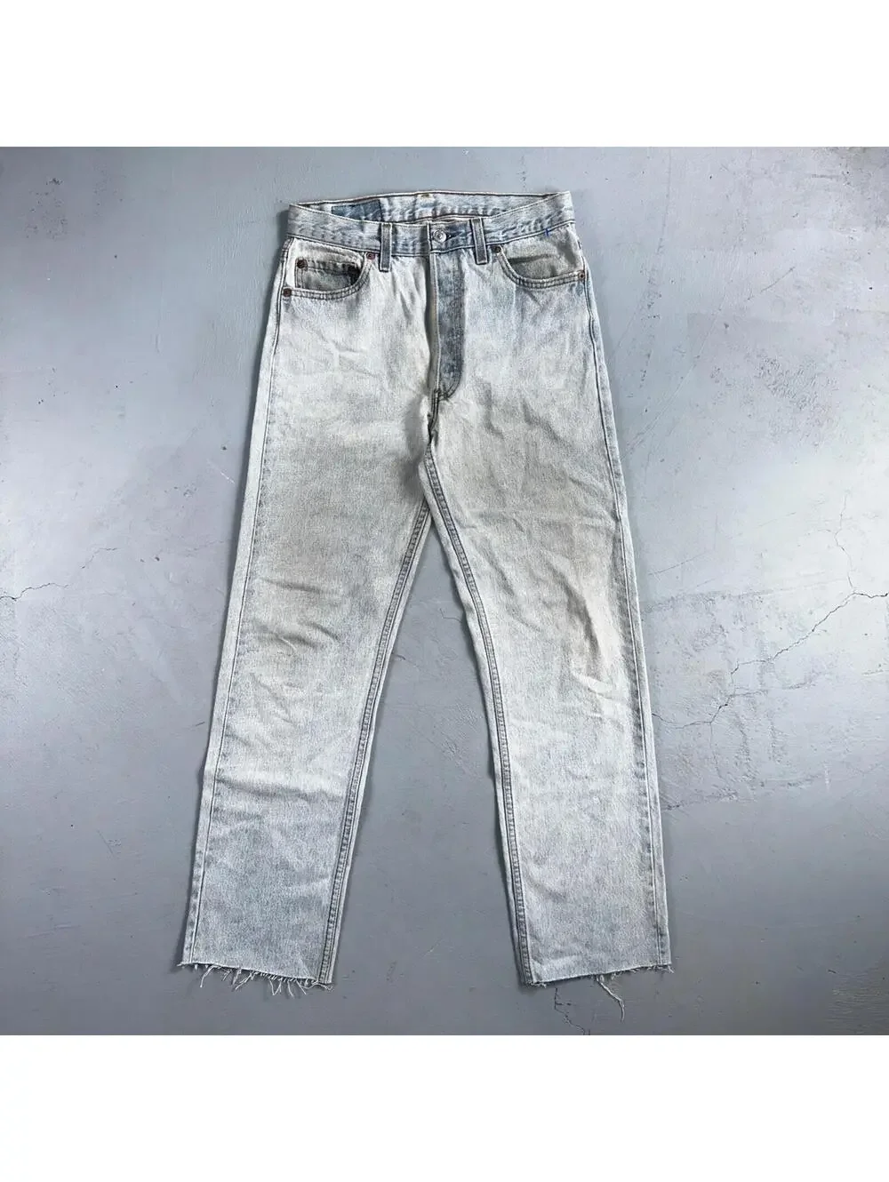 Levis 501 Vintage 90s USA XX Straight Leg Jeans Blue Light Wash 30x34 Act 28x29